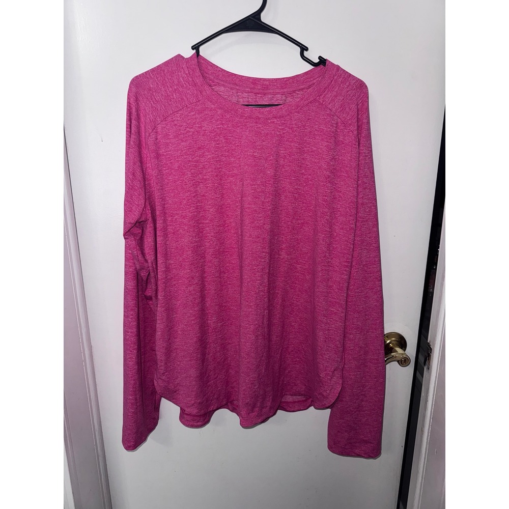 Members Mark Soft Heather Top XL Pink Fuchsia Long Sleeve Activewear SAM22SPT04
